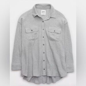 Aerie Lumber Jane light Gray Waffle Knit - size S